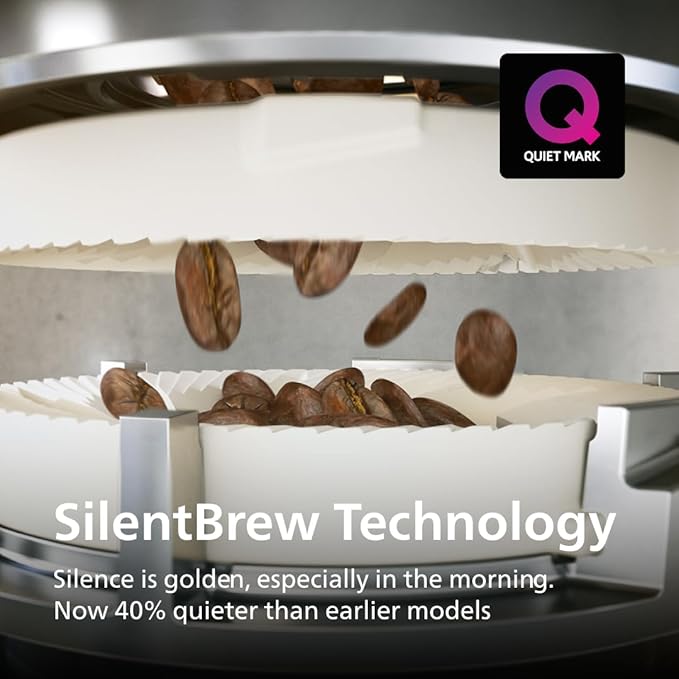 Philips 4400 Series Fully Automatic Espresso Machine – 12 Hot & Iced Coffees, Quick-to-Clean LatteGo Milk System, SilentBrew, QuickStart, Ceramic Grinder, Black Chrome (EP4447/90)