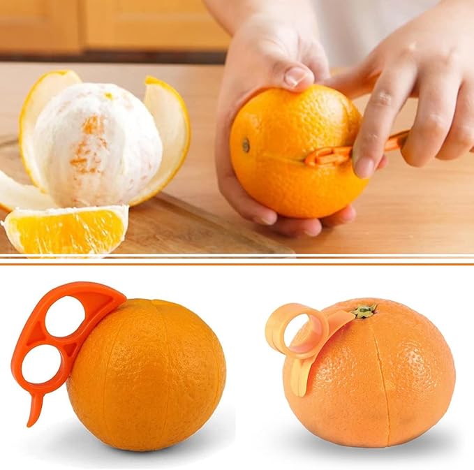 Orange Citrus Peelers, Cosmer Set of 6 Plastic Easy Slicer Cutter Peeler Remover Opener Kitchen Accessories Knife Cooking Tool Kitchen Gadgets (Set B)