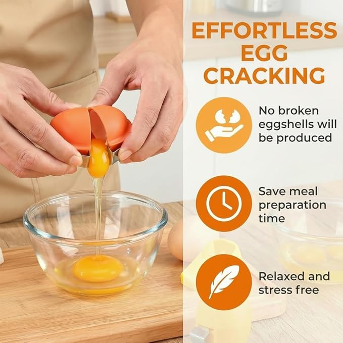 3PCS Egg Shell Opener, Egg Cracker Tool for Raw Eggs, Hard Boiled Egg Peeler for Easy Separate & Peel Eggs, Egg Separator for Cooks, Bakers Families