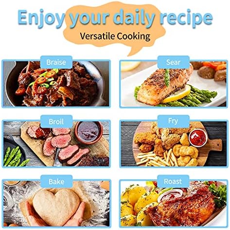 COOKWIN Enameled Cast Iron Braiser Pan, 3.8 Quart Shallow Dutch Oven with Lid, Heavy Duty Casserole Skillet with Dual Handles for Family or Friends Gifts, Oven-Safe to 500°F, White