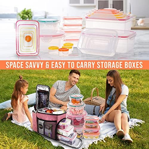 38 Pcs Large Food storage containers-85 oz to Small Container Stackable Kitchen storage bowls sets-BPA Free Leak proof Plastic food Storage Containers with lids airtight-Microwave freezer safe