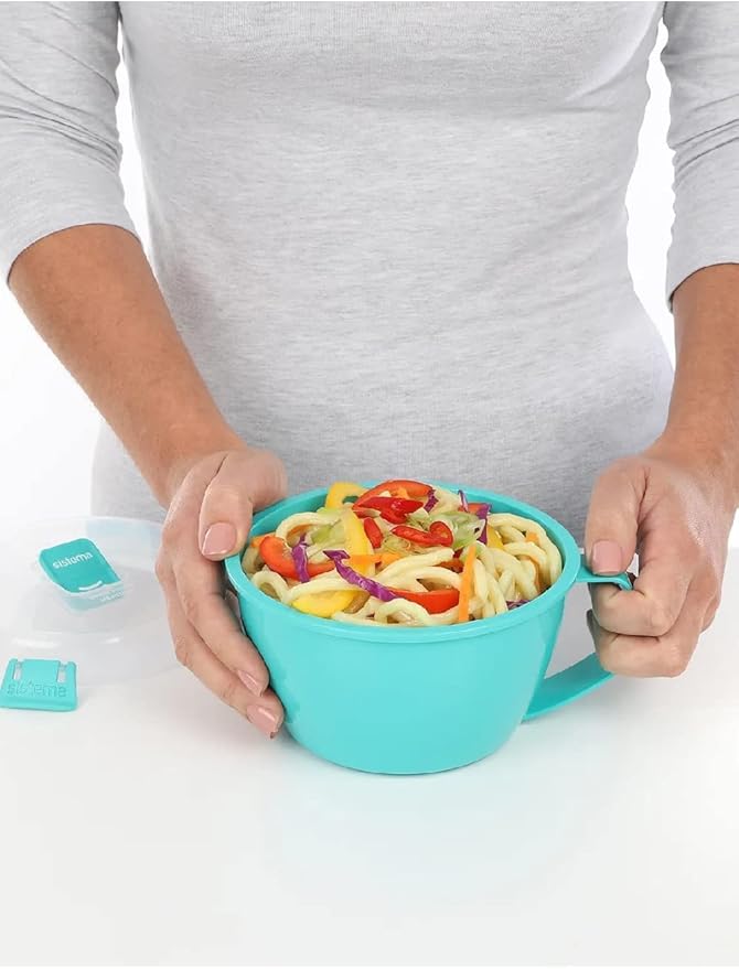 Sistema 1109ZS Microwave Collection Noodle Bowl Red,(Pack of 4)