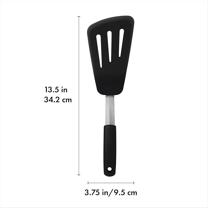 OXO Good Grips Silicone Flexible Omelet Turner,Black