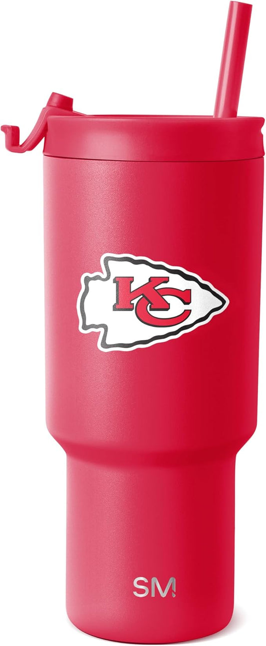 Simple Modern Officially Licensed NFL 30oz Tumbler with Flip Lid and Straws | Football Insulated Stainless Steel Cup | Gifts for Men Women | Trek Collection