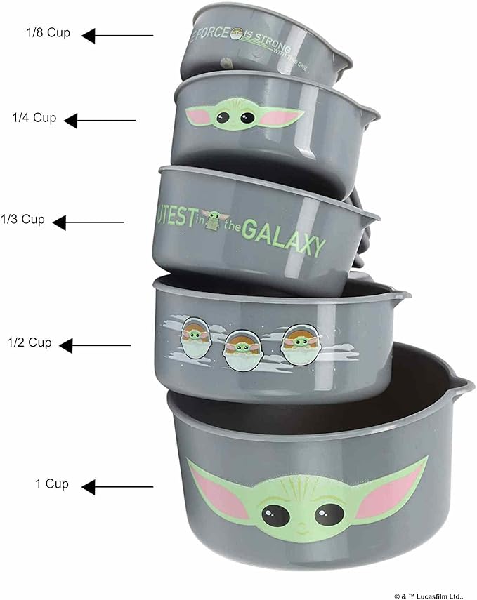 Disney Star Wars The Mandalorian Measuring Cups - Adorable Baby Yoda Measuring Cups for Kitchen