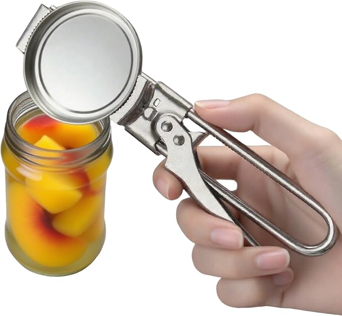 2 Pack Adjustable Jar Opener for Weak Hands, Stainless Steel Can Opener & Beer Bottle Opener, jar openers for seniors, Easy Grip Lid Remover for Jars, Cans, Bottles (2 Pack Silver and Black)