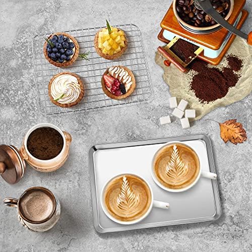 P&P CHEF 9 Inch Toaster Oven Pan Tray with Wire Rack, 4 PCS