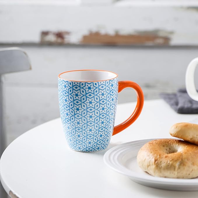 Selamica 16 oz Porcelain Coffee Mugs Set of 6, Coffee Cups Ceramic With Handle, Dishwasher, Oven, Microwave Safe, Assorted Colors | Coffee Cups, With Handle, Dishwasher, Oven, Microwave Safe