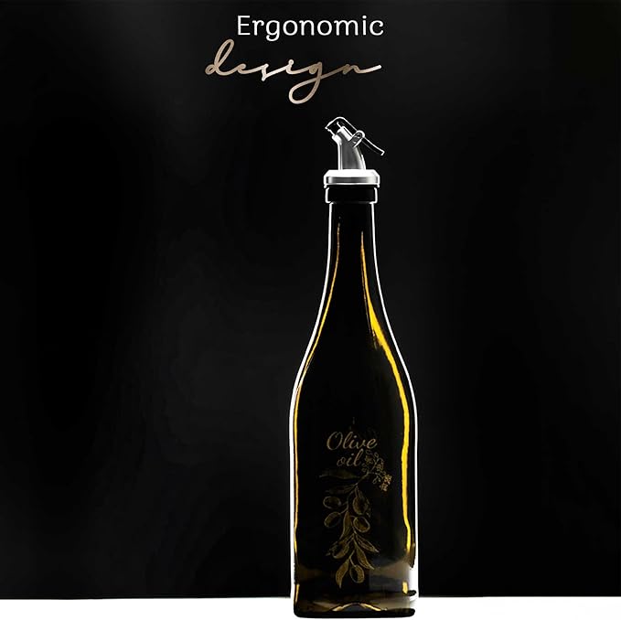 Glass Olive Oil Dispenser Set, Vinegar, Oil Dispencer, Oil Bottles for Kitchen, Pomegranate Syrup Dispencer, Vinegar Bottle (750ml/25oz) (1 Piece Classic)