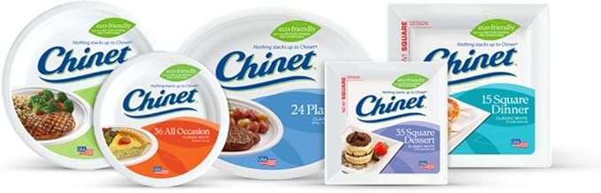 Chinet Classic White, Round All Occasion Fiber Plates, 8.75 Inch, 72 Count