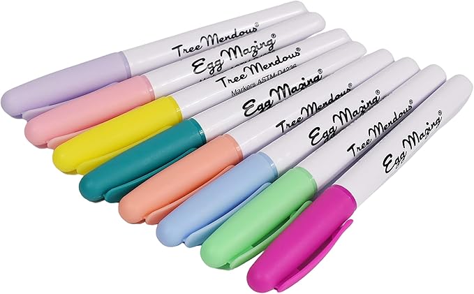 The Eggmazing Egg Decorator The Original EggMazing Easter Egg - Treemendous Christmas Tree Ornament Decorator - Replacement 8 Colorful Non-Toxic Marker Set (Pastel) - Packaging May Vary, Ages 3 and Up