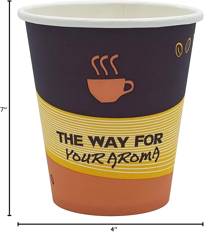 PAMI Disposable Coffee Cups, Single-Use Paper Cups, To-Go Hot Beverage Cups for Espresso Coffee Tea Hot Chocolate, Leak Resistant, Cafe & Home Use (1000, 10oz)