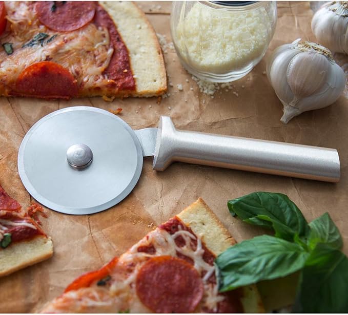Rada Cutlery Pizza Cutter (R121), 3" Stainless Steel Wheel, Silver Handle, Pack of 2