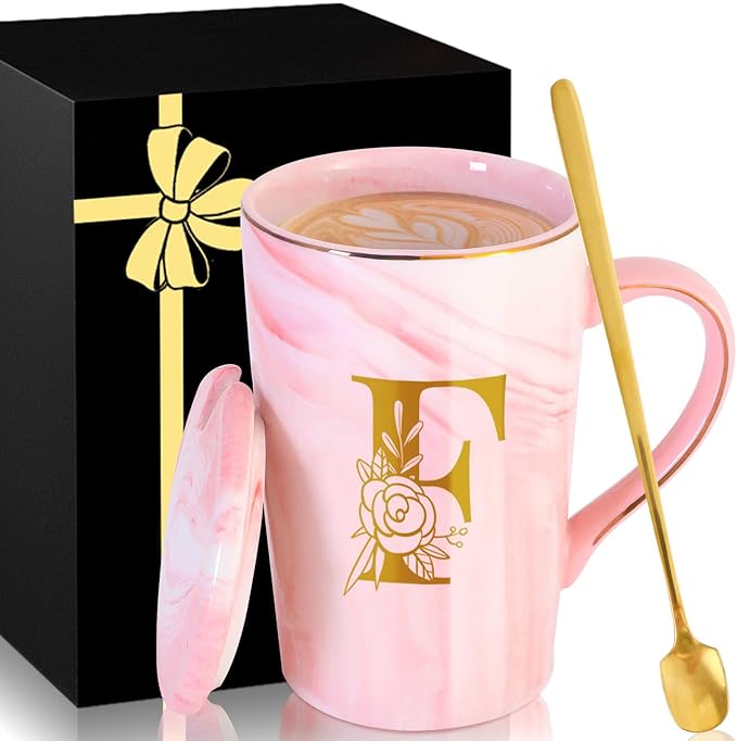Personalized Ceramic Coffee Mug with Lid Tea Cup Women Gift Flight Attendant Pet Sitter Secretary Hairdress Caregiver Musicians Dancer Cheerleaders Hairstylist Nanny Hair Stylist Nail Technician,F