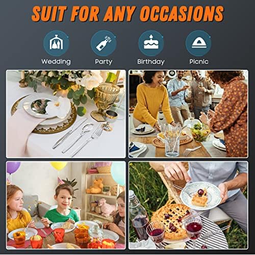 Dipoo 7.1" Clear Plastic Forks Heavy Duty, 84 Count