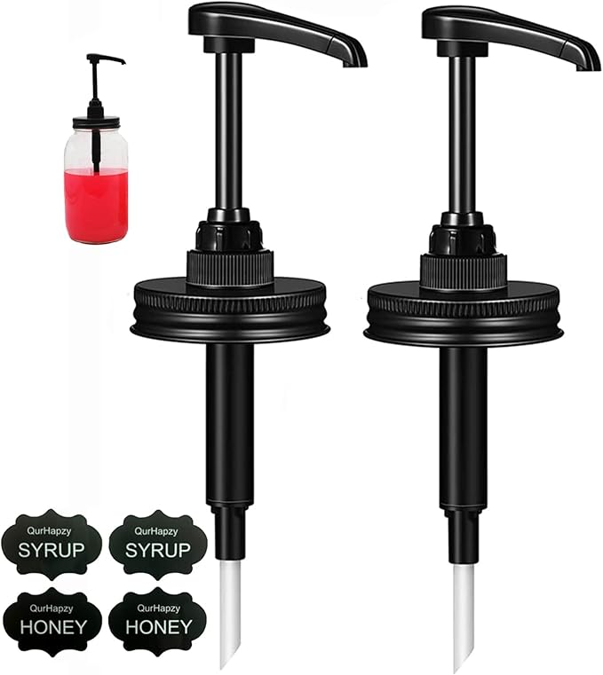 Honey & Maple & Syrup Mason Jar Dispenser Pumps, Use for 2.75 Inch Regular Mouth, Stainless Steel Cap ande Food Safety Jam Pump,Suitable for Coffee,Ketchup,etc.NO JAR No Rust