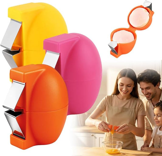 Kruggo 2026 New Egg Shell Opener Egg Cracker Tool, Multifunctional Peeler Shell Remover for Raw and Hard Boiled Eggs, Portable Kitchen Gadgets for Cooking Baking (Mix-3PCS)
