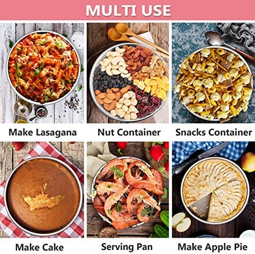 P&P CHEF Cake Pan Set of 3, 4" + 6" + 8" Round Baking Layer Cake Pan Tin
