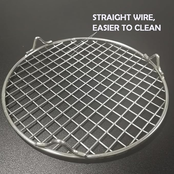 6.5 Inch Cooking Rack with Legs 304 Stainless Steel Baking and Cooling Steaming Rack Cookware Fit for Air Fryer Instant Pot Pressure Cooker Canning (165mm/6.5")
