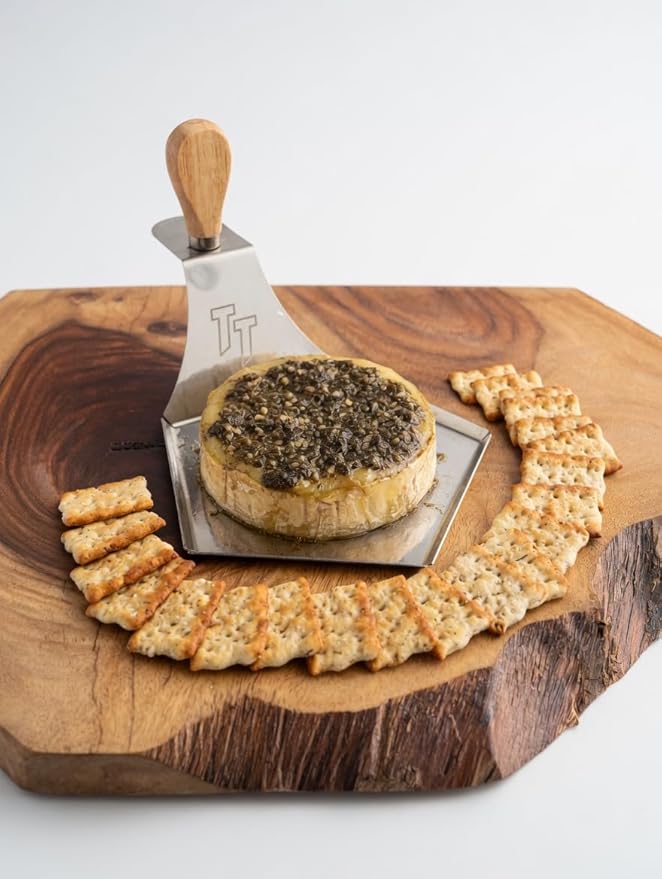 Brie Cheese Platter with Serving Knife I Easily Smoke Brie Cheese I Perfect for Smoker, Grill, & Oven I Dishwasher Safe I Made in USA I 1 Platter