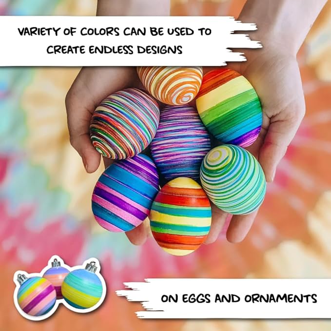 The Eggmazing Egg Decorator The Original EggMazing Easter Egg - Treemendous Christmas Tree Ornament Decorator - Replacement 8 Colorful Non-Toxic Marker Set (Multicolor) - Packaging May Vary