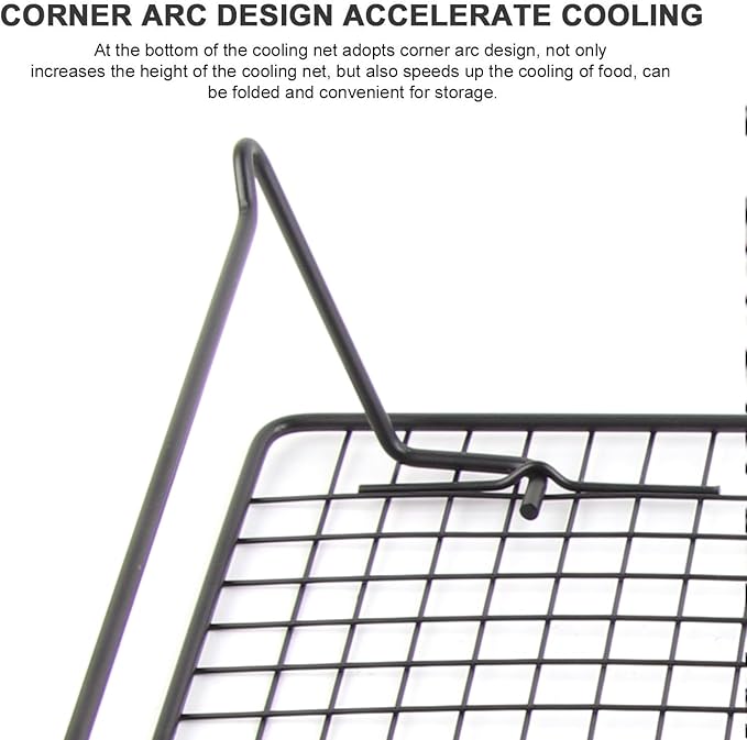 Cooling Rack for Baking, 17 x 11 Inch Large Wire Rack with Foldable Legs, Heavy Duty Metal Cooling Rack for Cookies, Cake, Bread, Roasting, Drying – Oven Safe & Dishwasher Safe