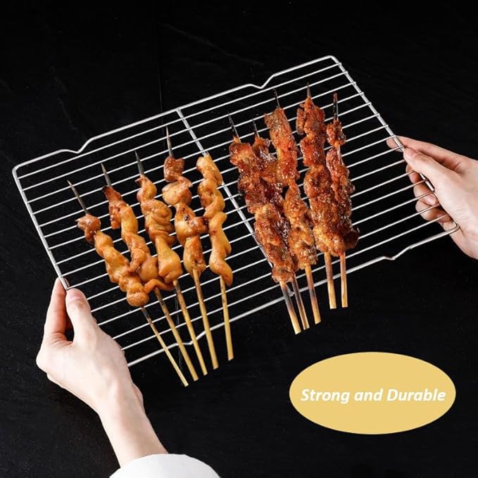 2 Pack CoolingRack, 12.2"x7.9" Heavy Duty Stainless Steel Baking Cookie Cooling Rack Oven Safe Wire Rack for Oven Safe Cooking Grilling (2 Pack)