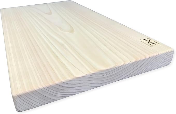 Hinoki Cypress Reversible Wood Cutting Board, 17.3" x 9.5" x1", Chopping Board, Butcher Board, Serving Board, Solid Single Piece, No Joint, No Glue | Holiday Gift
