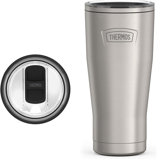 THERMOS ICON SERIES, Stainless Steel Cold Tumbler with Slide Lock, 24 Ounce, Matte Stainless Steel