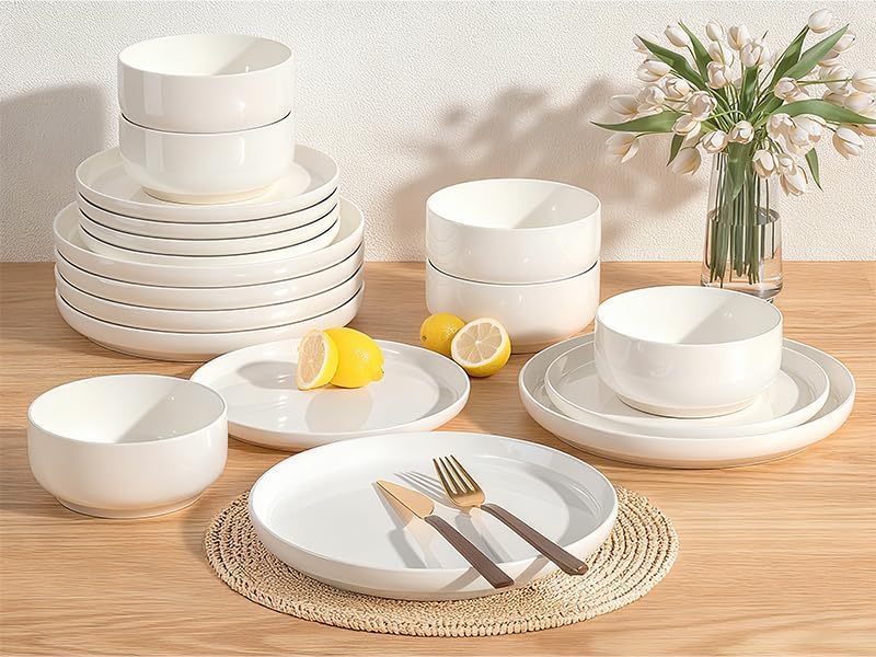 Umite Chef Dinnerware Set for 4, 12 Pieces Plates and Bowls Set