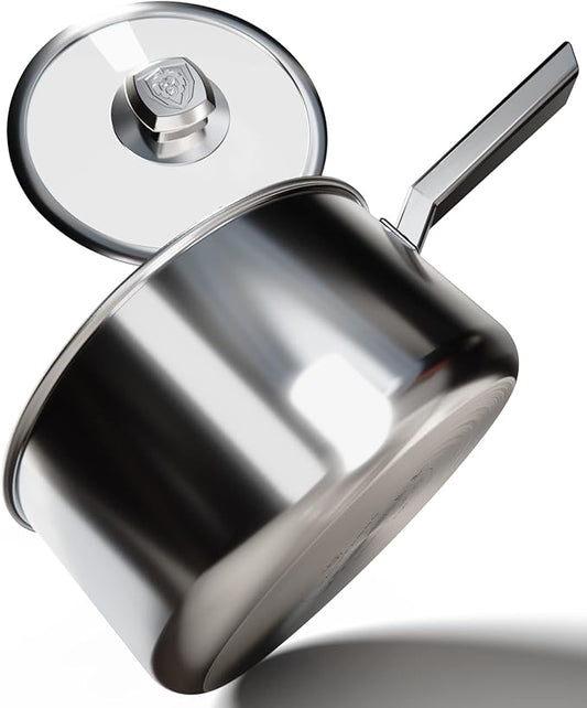 DALSTRONG 3 QT Stock Pot - The Oberon Series - 3-Ply Aluminum Core Cookware - Silver - w/Lid & Pot Protector