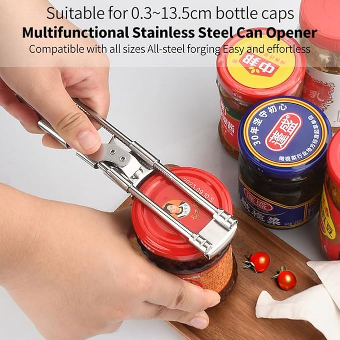 Jar Opener for Weak Hands, New Adjustable Stainless Steel Can Opener, Jar Gripper Tight Lid Opener, Kitchen Gadgets, Easy Jar Opener for the Elderly and Children