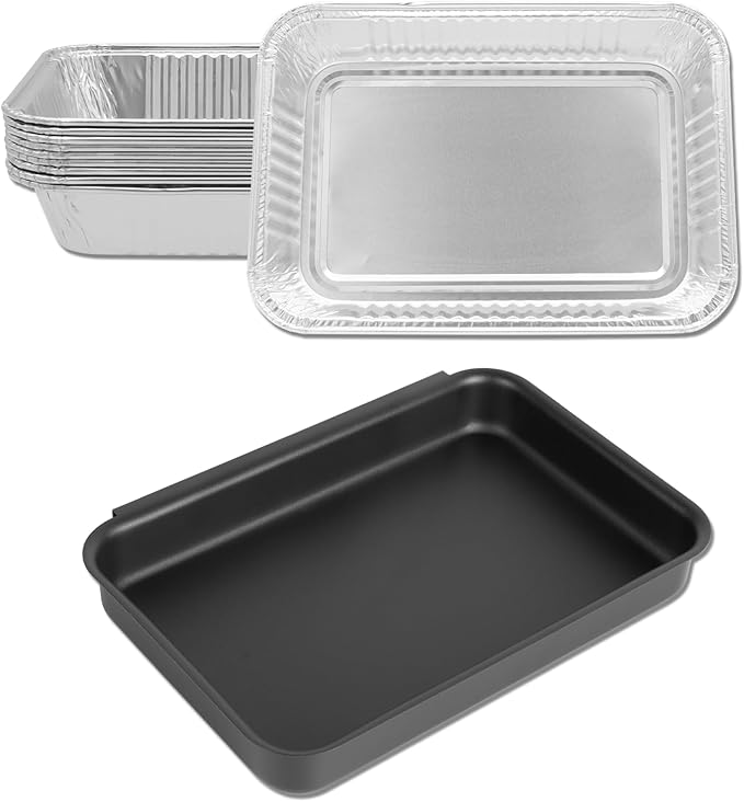 LS'BABQ 93305 83156 Catch Pan Kit for Weber Spirit 200/300, Genesis I & II 200/300 Series, 7515 Grill Grease Tray with 10 Pack 6415 Disposable Aluminum Foil Drip Pan Liners Replacement Parts