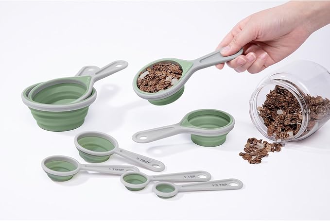 Kitchen Gadgets Set 13 Piece, Space Saving Cooking Tools Includes Collapsible Measuring Cups Measuring Spoons and Stackable Kitchen Gadgets for Small Space, RV Essentials Camper Accessories