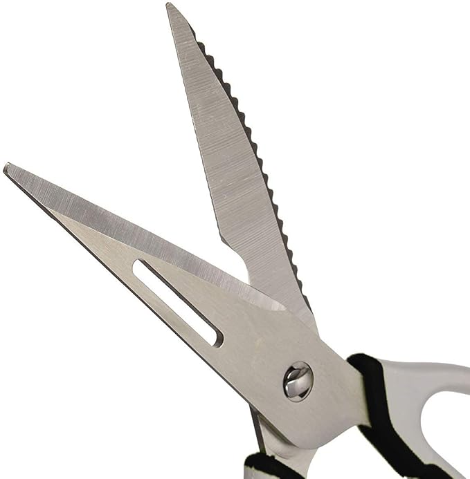 Multifunction Kitchen Food Scissors, Detachable Stainless Steel Heavy Duty Culinary Scissors, 7-in-1 Household Shears with Magnetic Holder, for Cut Poultry Meat Bone Vegetables Fruit (black green)