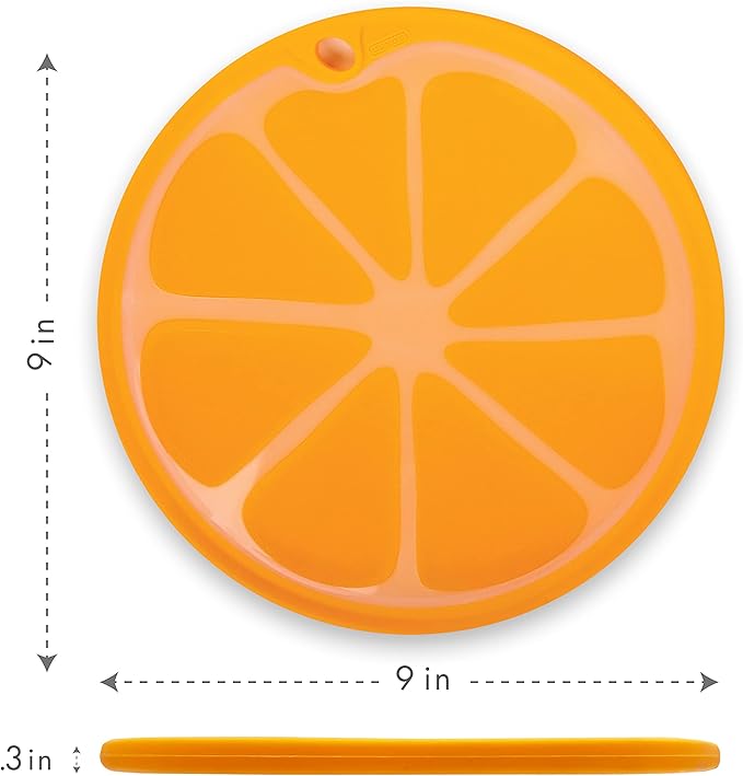 Dexas Citrus Slice Cutting Board/Serving Board 9 inches, Orange