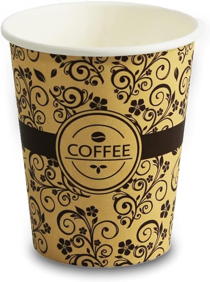 PAMI Disposable Coffee Cups, Single-Use Paper Cups, To-Go Hot Beverage Cups for Espresso Coffee Tea Hot Chocolate, Leak Resistant, Cafe & Home Use (1000, 8oz)