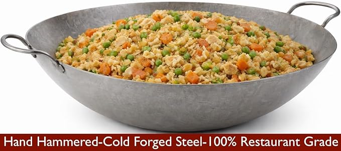 20 Inch Steel Wok-Cantonese Style-Ideal for Stir Fry, Asian Cooking