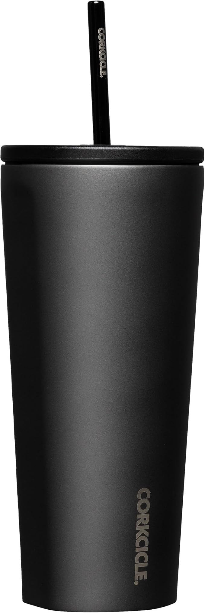 Corkcicle Cold Cup Insulated Tumbler with Straw - Keeps Drinks Cold for 12 Hours - Triple-Insulated Stainless Steel - Leak-Resistant Lid - Summer Drinkware Gift - 24 oz - Ceramic Slate
