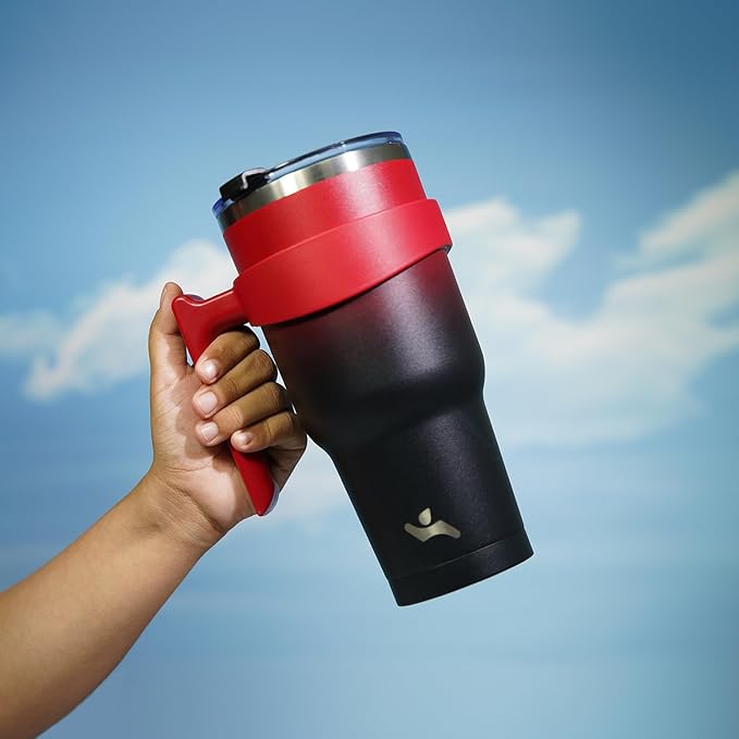 30 oz Tumbler with Handle and 2 Straw 2 Lid, Insulated Water Bottle Stainless Steel Vacuum Cup Reusable Travel Mug,Mystic Moon