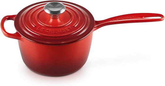 Le Creuset Enameled Cast Iron Signature Saucepan, 1.75 qt., Cerise