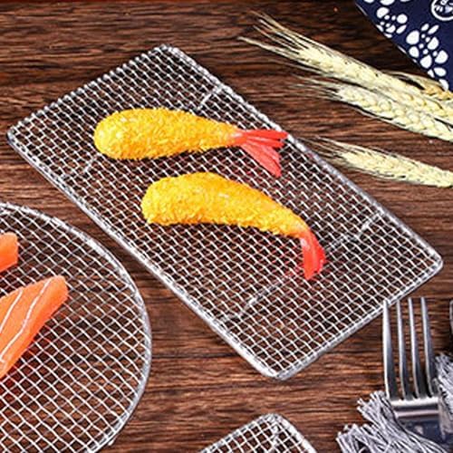 Rengue Stainless Steel Cooling Rack for Baking, Roasting and Grilling, High Temperature Up to 575°F, Dishwasher Safe Stainless Steel Cooling Rack for Baking, Nan Kitchen (Rectangle 19.2CM)
