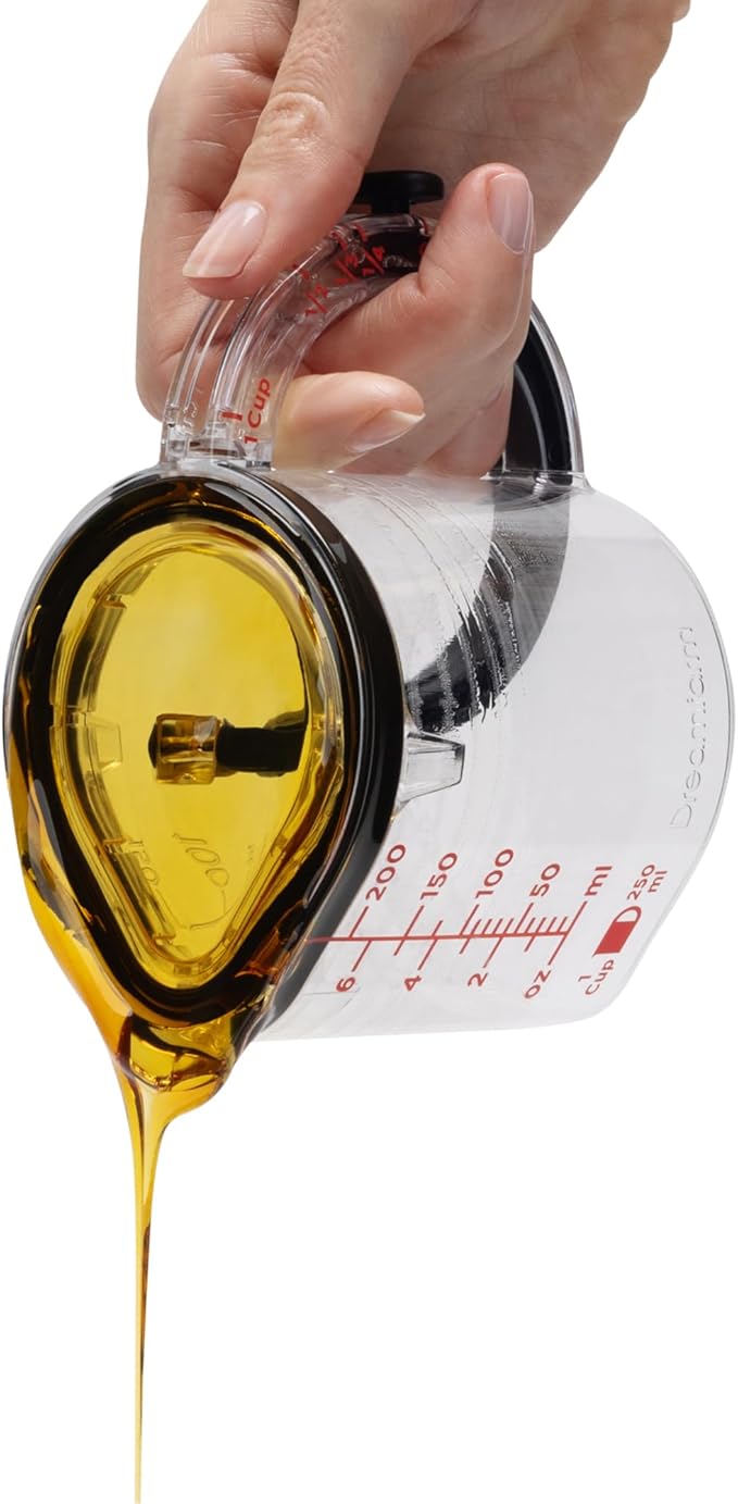 Dreamfarm Upcup All-in-1 Adjustable Measuring Cup, Metric & Imperial Measurements up to 1 Cup - Black/Clear