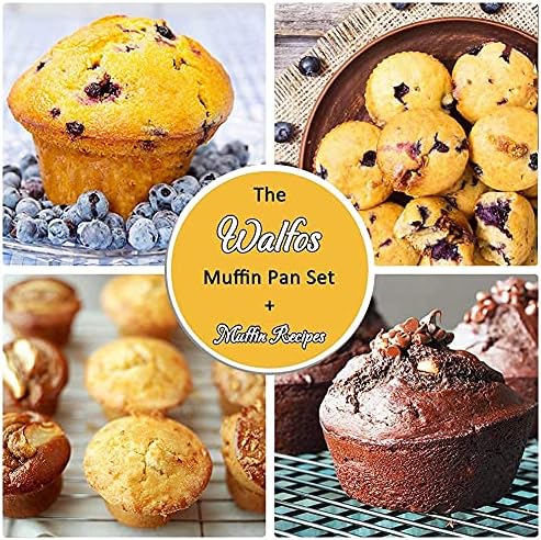 Walfos Silicone Muffin Pan - Cupcake Pans Set of 3, Including 24 Cups Mini Muffin Pans, 12 Cups Regular & 6 Cups Jumbo Muffin Pan, Release Easily - BPA Free & Dishwasher Safe