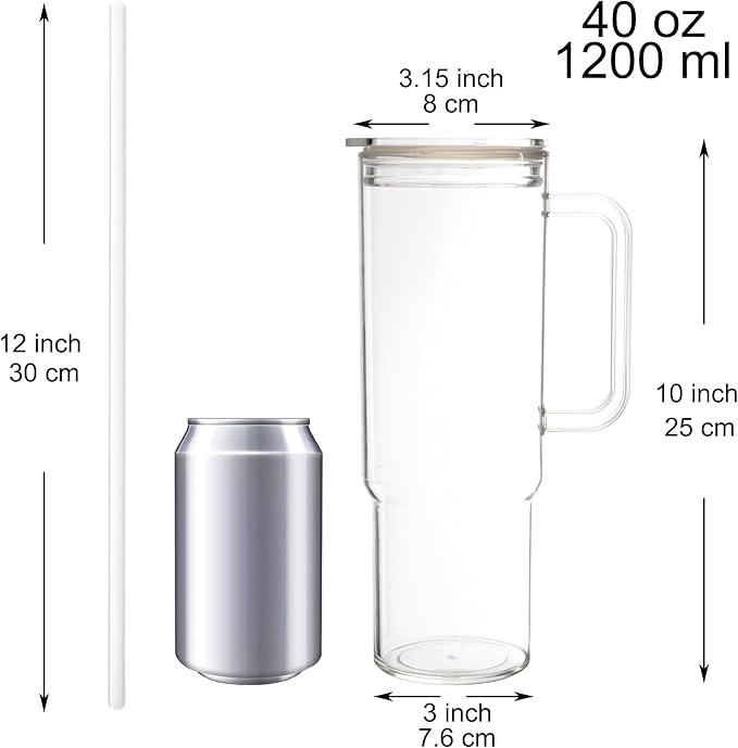 Youngever 40 Ounce Tumbler with Handle and Straw, Reusable Tritan Cup, Spill Proof Tumbler with Straw, Water Bottle for Home, Office or Car, Cupholder Compatible for Travel