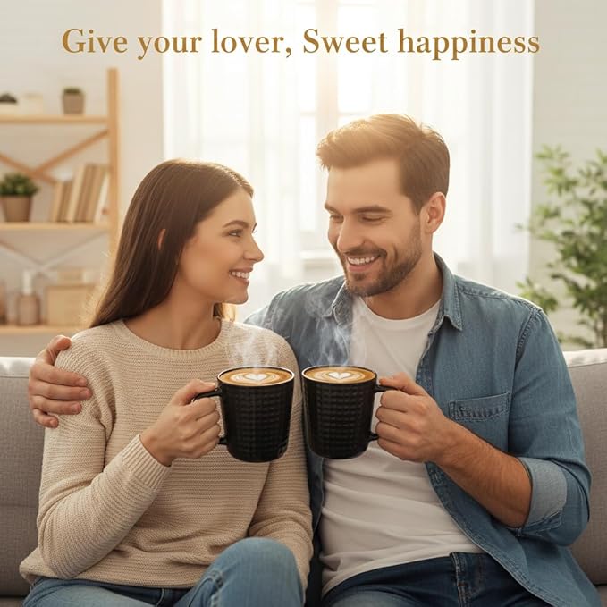 Large Coffee Mug, 20 oz Ceramic Coffee Cup with Handle, Porcelain Big Tea Cup for Office and Home for Latte Cocoa, Dishwasher & Microwave Safe, 1PC, Black