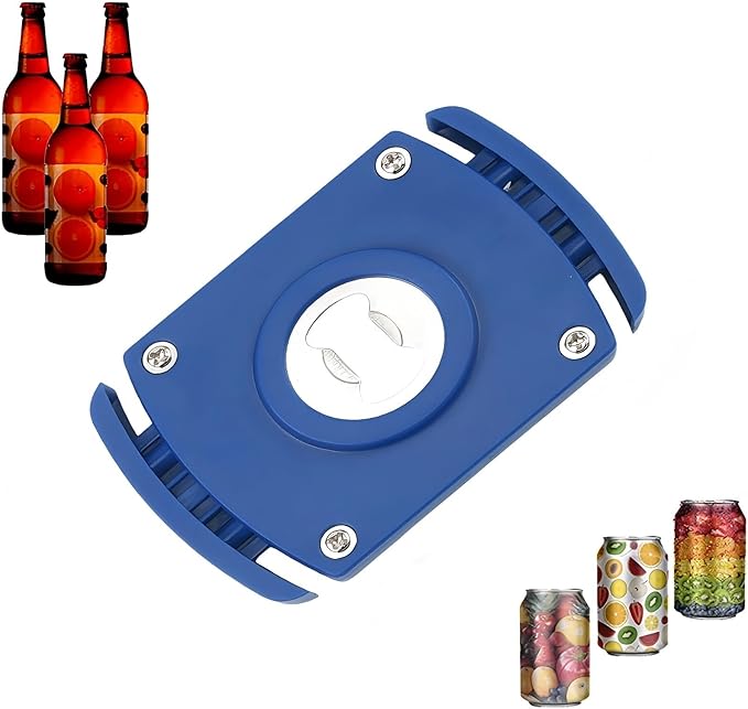 aluminum Can Opener，can top remover，Lid Remover， beer- Soft Edge- soda- can opener，Handheld Safety Manual Can Opener，for 8-19 Oz aluminum Soft Edge Cans, Household Bar Tool（Blue 1PCS）
