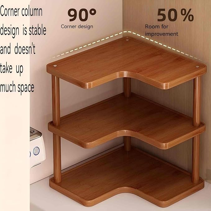 Rainsleep Multifunctional Corner Coffee Mug Organizer for Countertop - Storage and Organization Mug Rack for Cabinet, Holds Coffee Cups and Mugs for Kitchen and Home