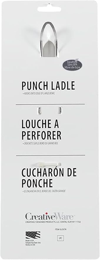 CreatieWare Punch Ladle, Clear Acrylic Serving Utensil