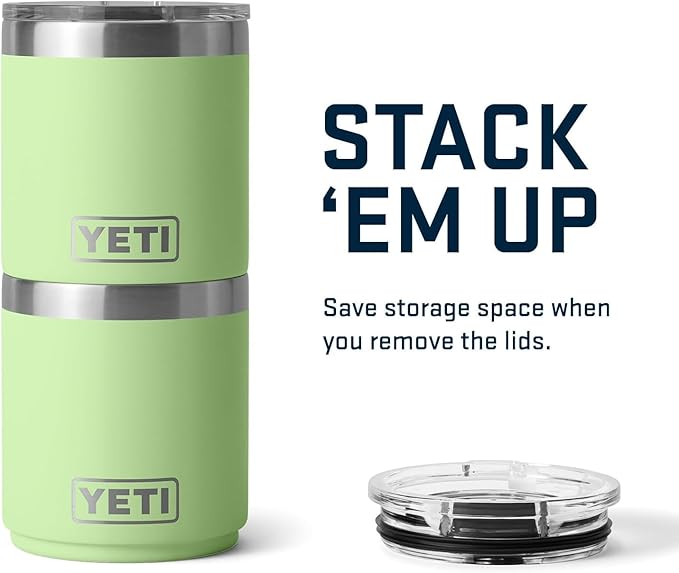 YETI Rambler 10 oz Stackable Lowball 2.0, Vacuum Insulated, Stainless Steel with MagSlider Lid, Key Lime